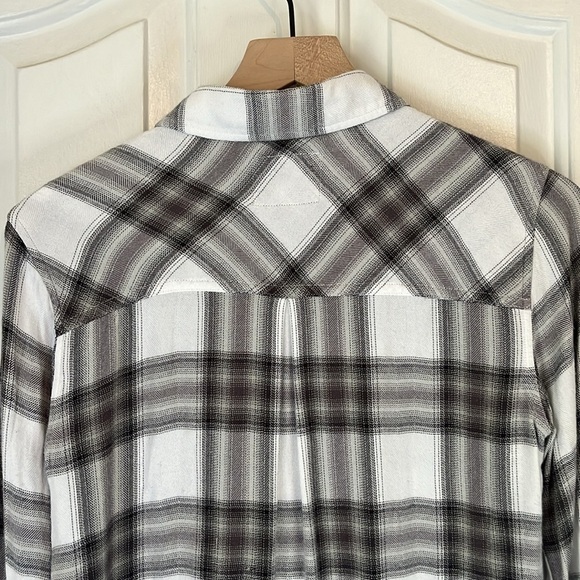 Rails | Hunter Button Down Plaid Flannel White Ash Mint Small Fall Cozy Campfire - Picture 7 of 12